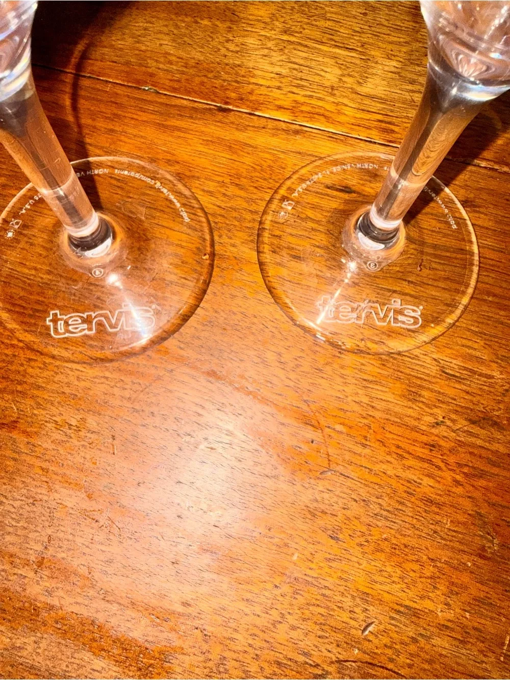 tervis Clear Stemmed Wine Glasses with Navy Blue Rim - Set of 2